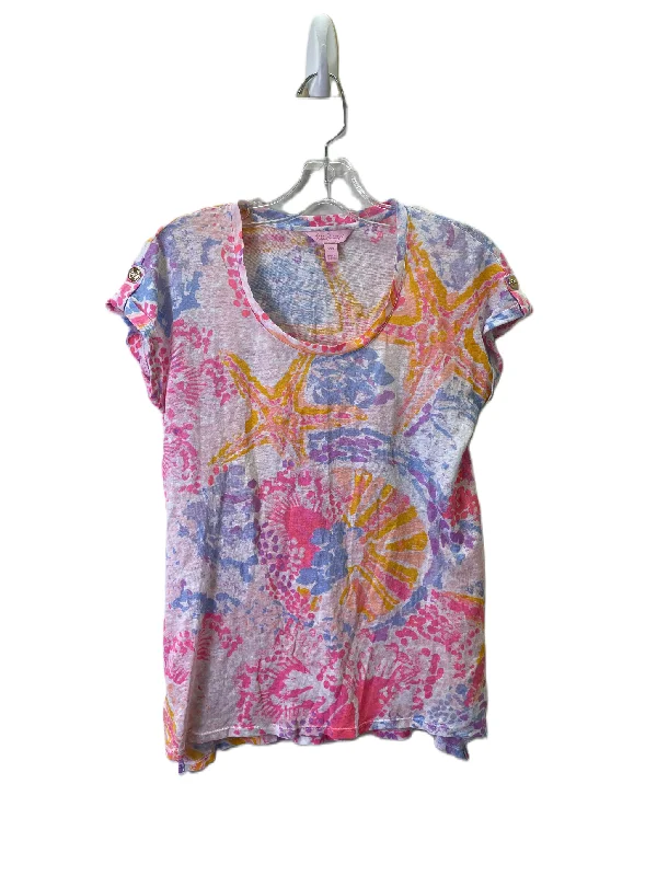 Dressing Tips Top Short Sleeve Designer By Lilly Pulitzer In Pink, Size: Xxs