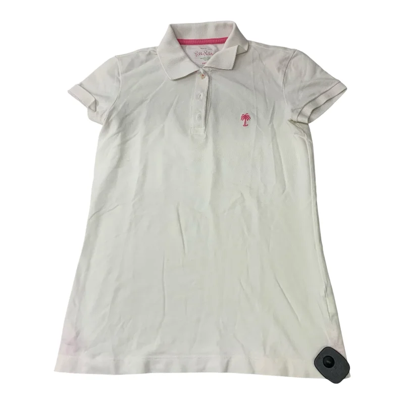 High-end Fabrics Top Short Sleeve Designer By Lilly Pulitzer In White, Size: Xs