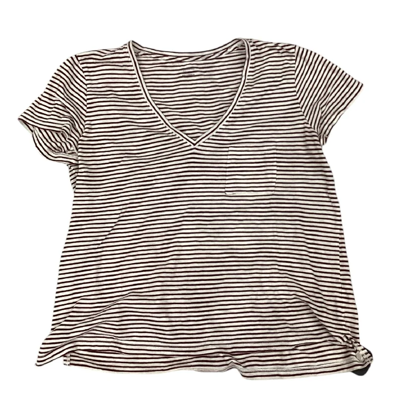 Relaxed Tops Top Short Sleeve Designer By Madewell In Red & Tan, Size: L