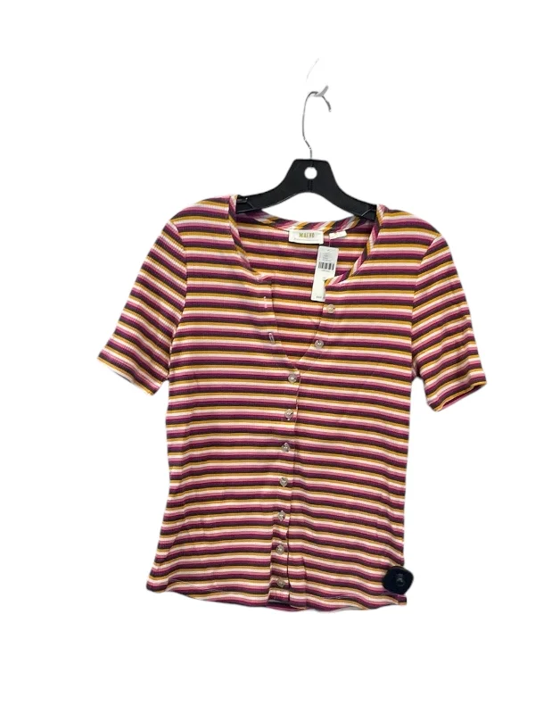 Free Design Top Short Sleeve Designer By Maeve In Striped Pattern, Size: M