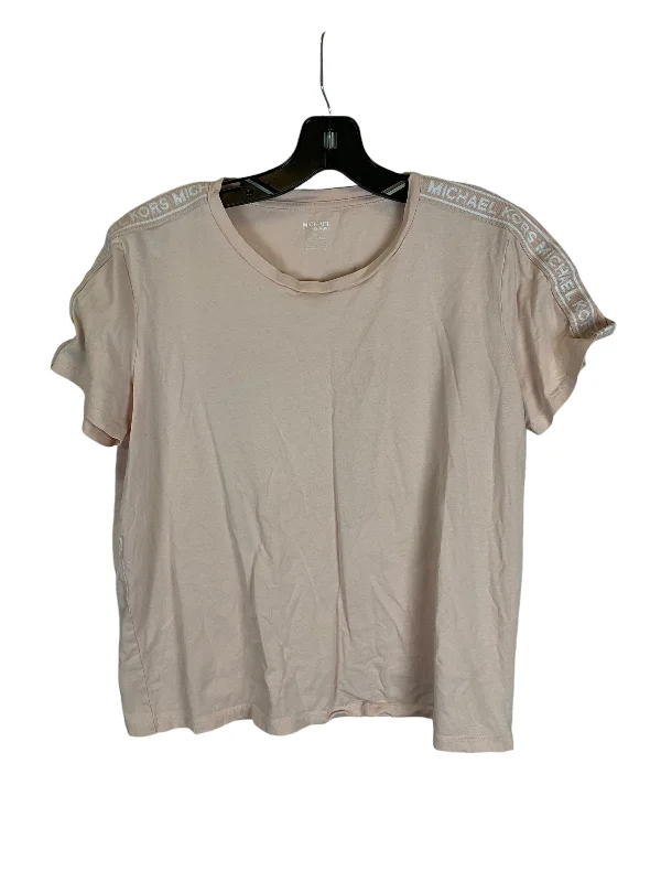 Editorial Design Top Short Sleeve Designer By Michael By Michael Kors In Pink, Size: Xl