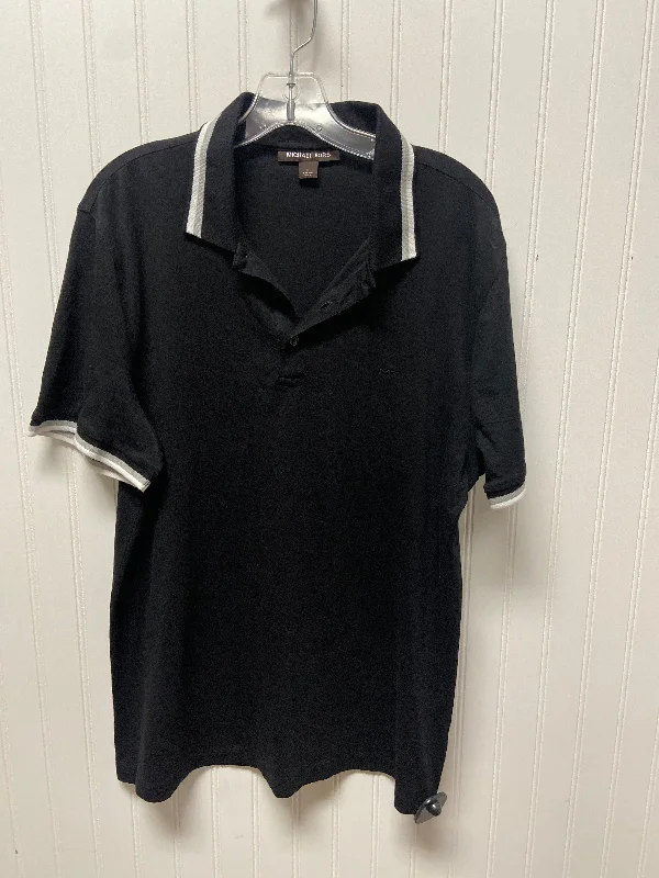 College Style Top Short Sleeve Designer By Michael Kors In Black, Size: L