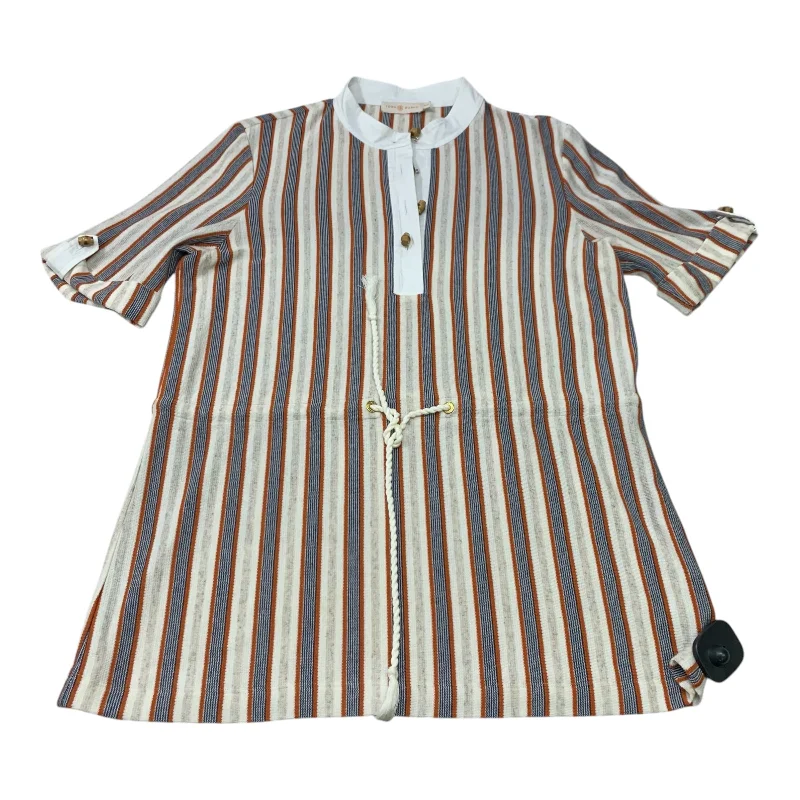 Design And Tailoring Top Short Sleeve Designer By Tory Burch In Striped Pattern, Size: M