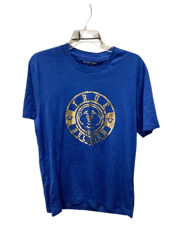 Personalized Wear Top Short Sleeve Designer By True Religion In Blue, Size: L