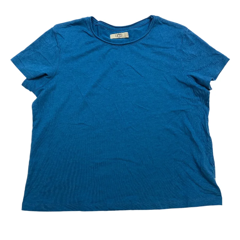 French Style Top Short Sleeve Designer By Ugg In Blue, Size: S