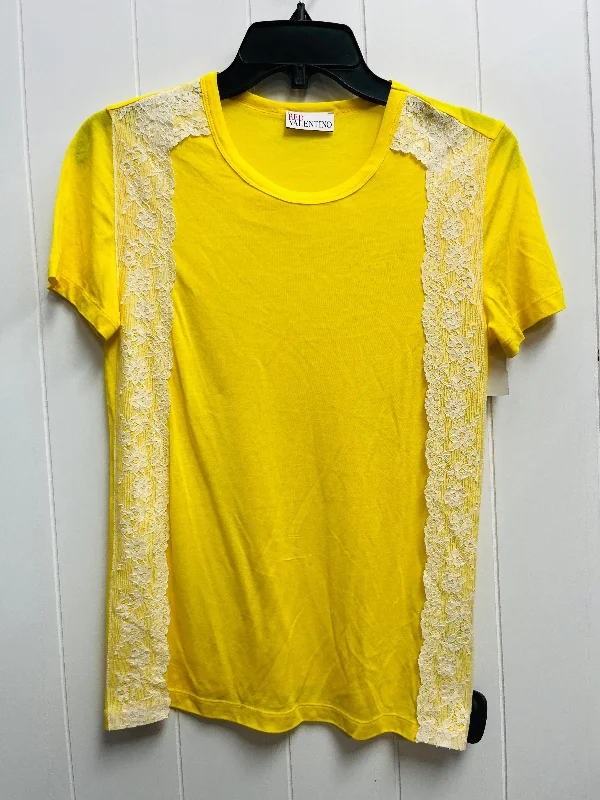 Weekend Comfort Top Short Sleeve Designer By Valentino-mario In Yellow, Size: S