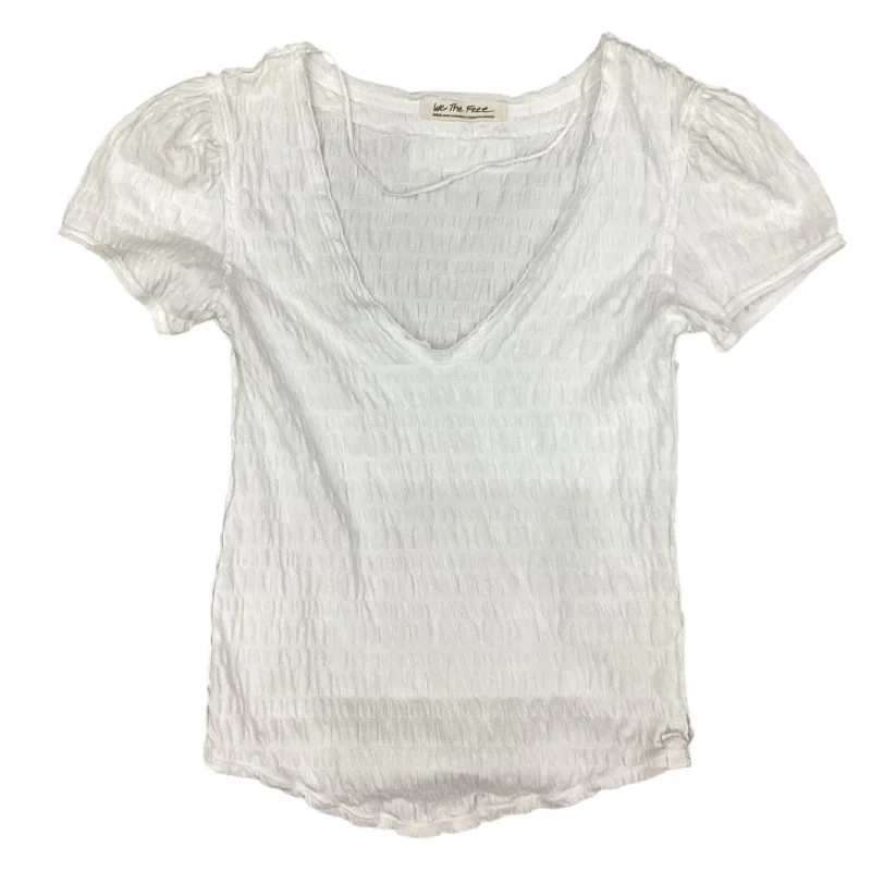 Trendy Wear Top Short Sleeve Designer By We The Free In White, Size: S