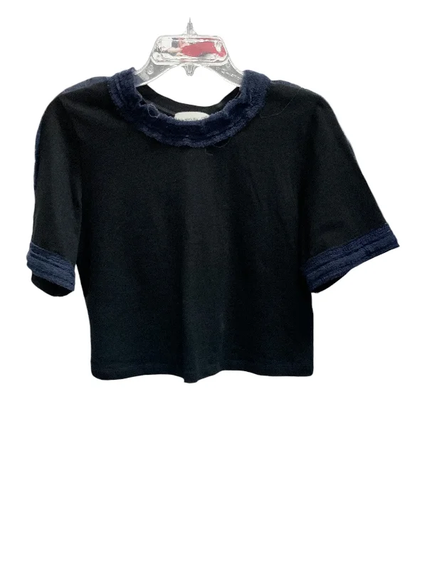 Timeless Comfort Top Short Sleeve Luxury Designer By 3.1 Phillip Lim In Black & Blue, Size: S