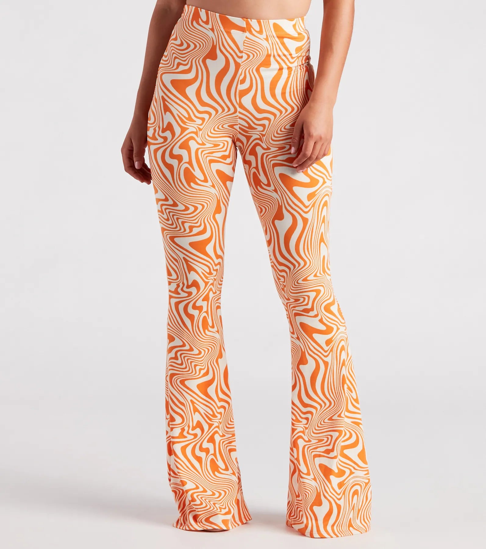 Comfy Pants Total Jetsetter Swirl Print Flare Pants