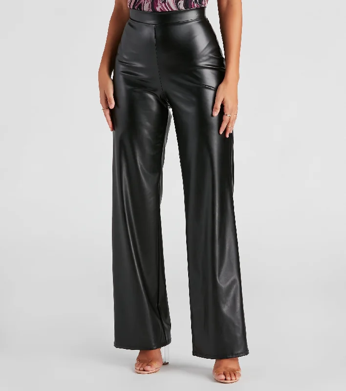 Chic Relaxation Totally Fab Faux Leather Pants