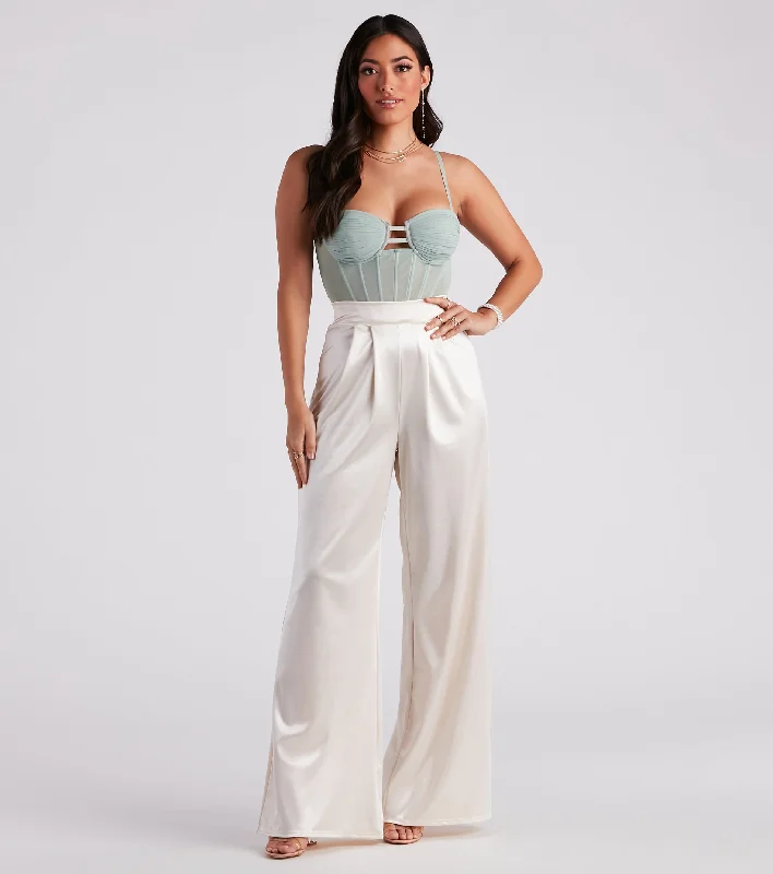 Dessert Matching Trending In Satin High Rise Pants