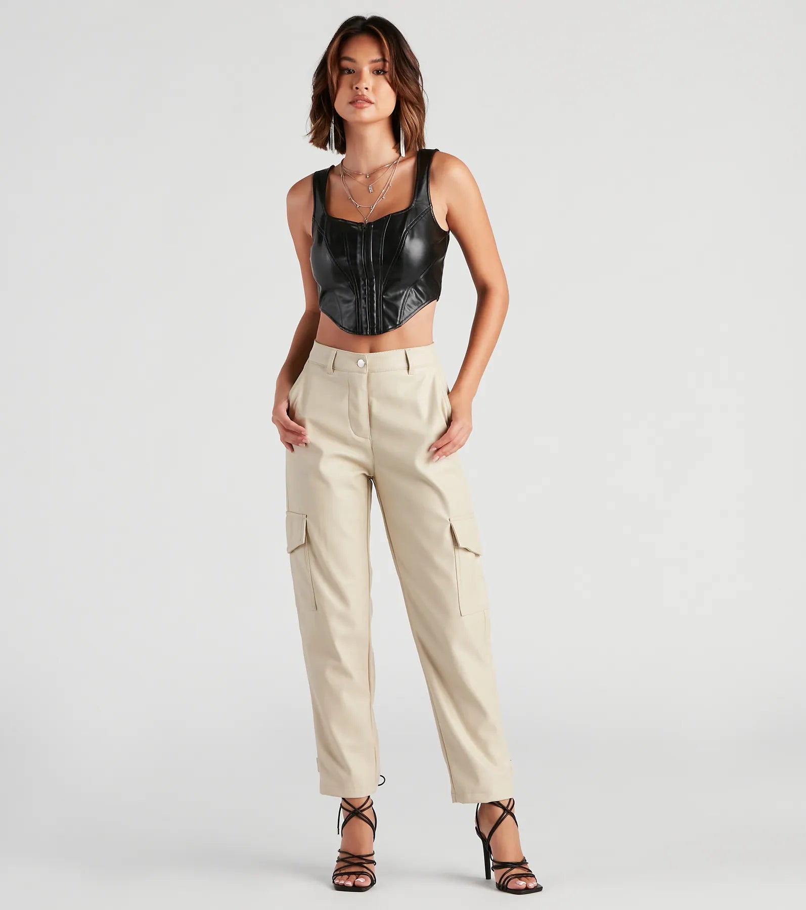 Embroidery Design Truly Cool Cargo Straight Leg Pants