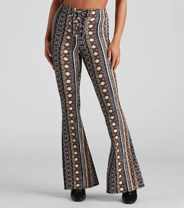 Classic Comfort Wander Spirit Lace-Up Flare Pants