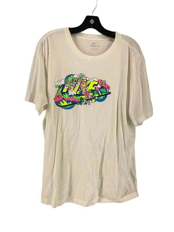 American Style White Athletic Top Short Sleeve Nike, Size Xl