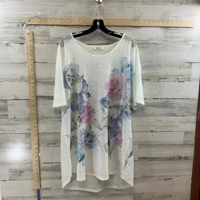 Comfy Chic White Top Short Sleeve Blumin, Size 3x