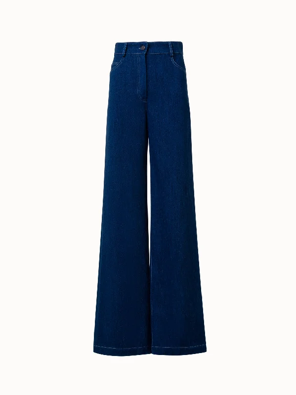 Chic Outfits Wide Cotton Denim Pants