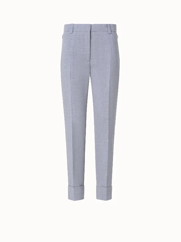 Cool Breeze At Night Wool Double-Face Cropped Tapered Pants