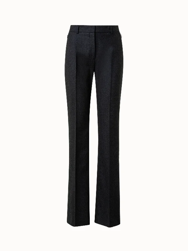 Fashion Must-have Wool Stretch Flannel Bootcut Pants