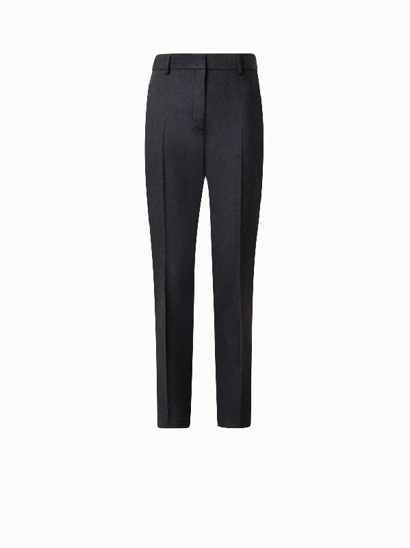 Youthful Wool Stretch Flannel Tapered Pants