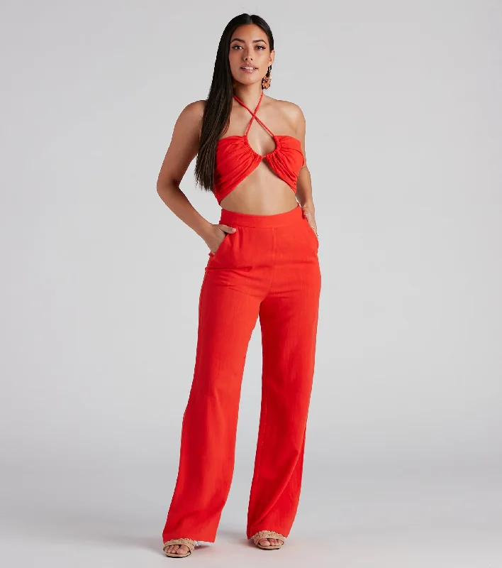 Sporty Wear Worth It Linen Wide-Leg Pants