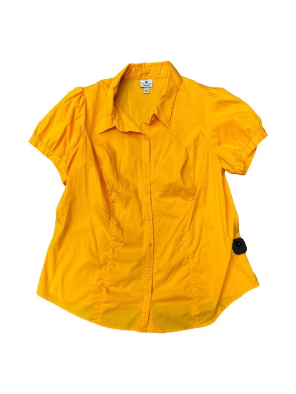 New Design Yellow Top Short Sleeve Worthington, Size 2x
