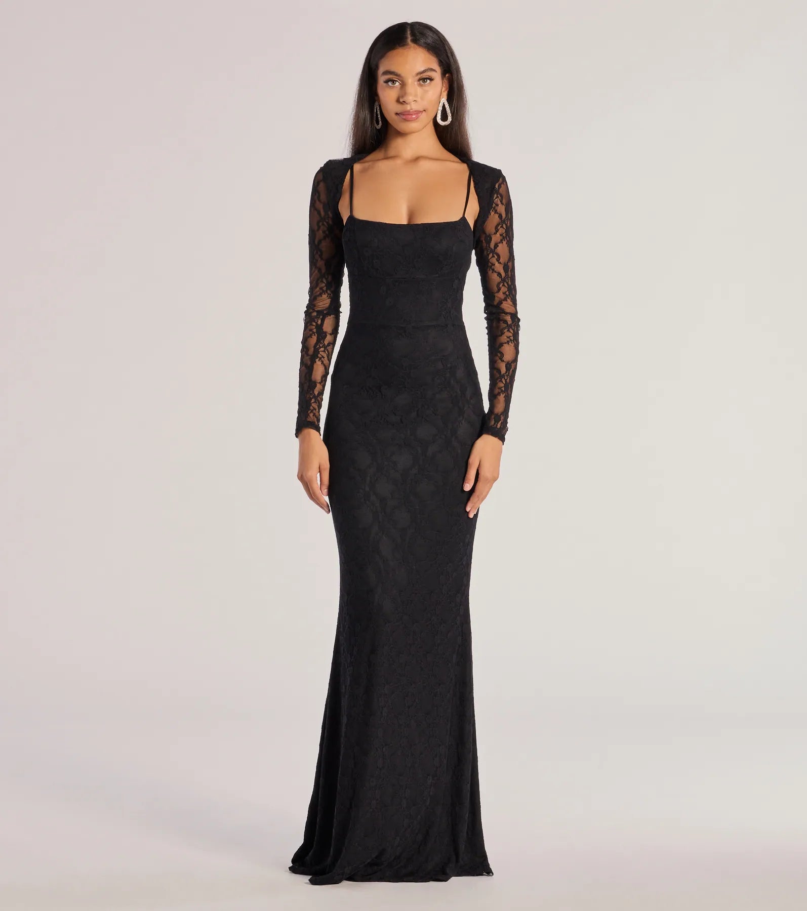 Adele Sleeveless Lace Mermaid Dress With Bolero