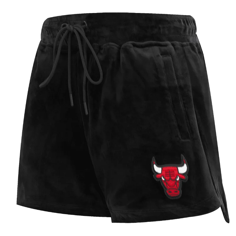 NBA CHICAGO BULLS CLASSIC WOMEN'S VELOUR SHORT (BLACK)