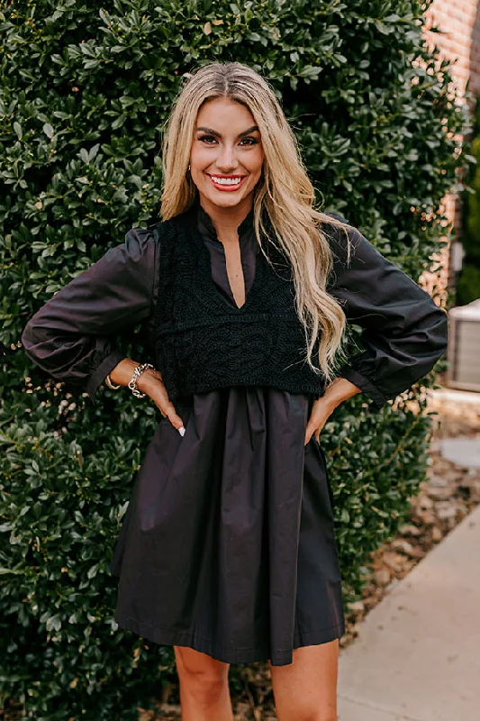 Fashion Innovation Boho Belle Two Piece Mini Dress in Black
