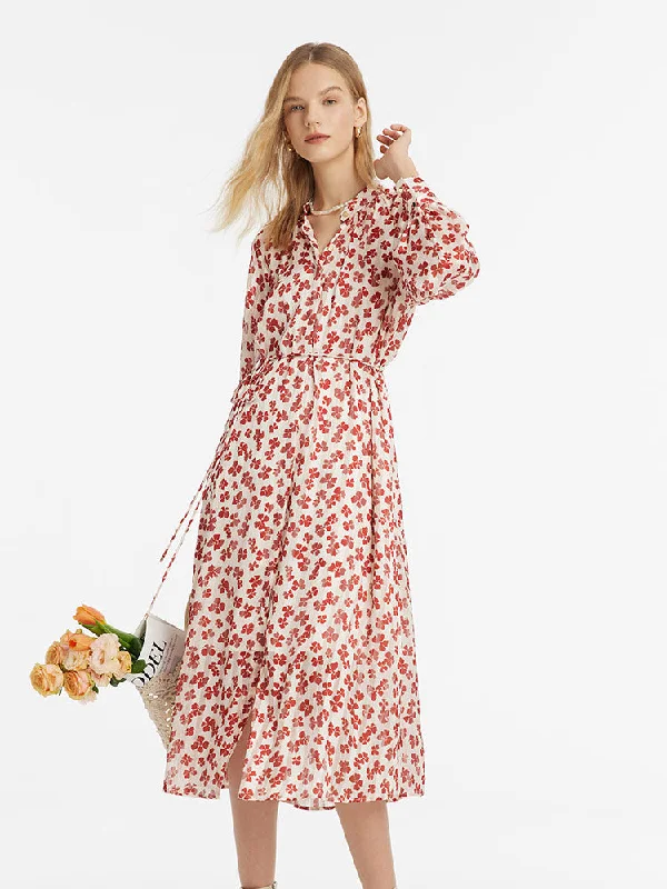 Bowknot Print Women Midi Dress