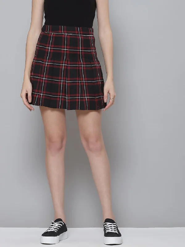 Urban Comfort Brown Plaid Check Mini Skirt