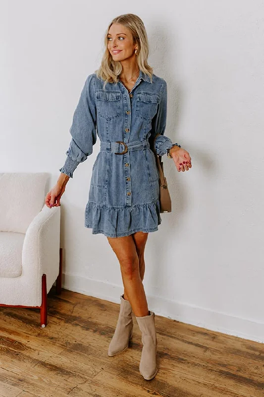 Relaxed Tops Cappuccino Please Denim Mini Dress