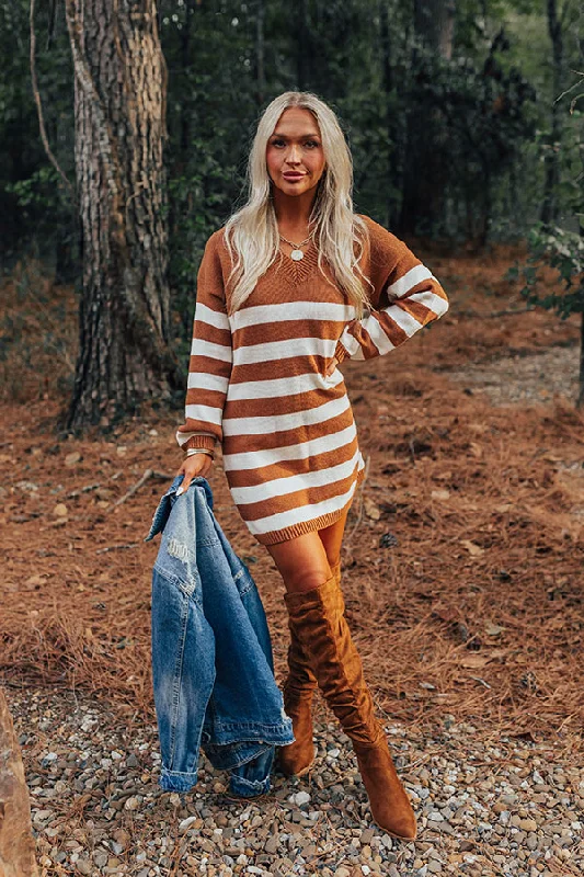 Sports Style Cozy Daydream Stripe Sweater Dress