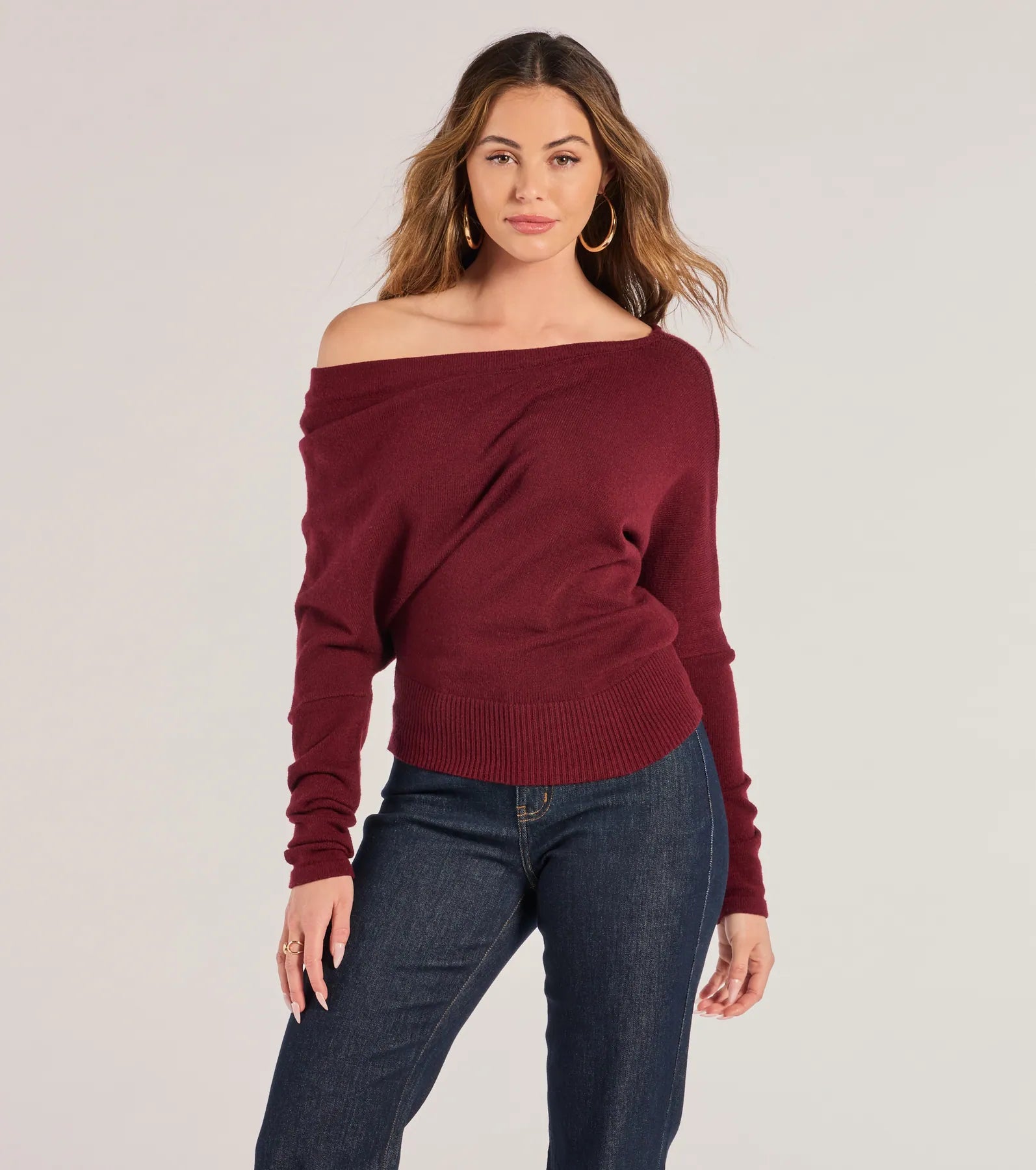 Cute And Cozy Off-Shoulder Knit Sweater