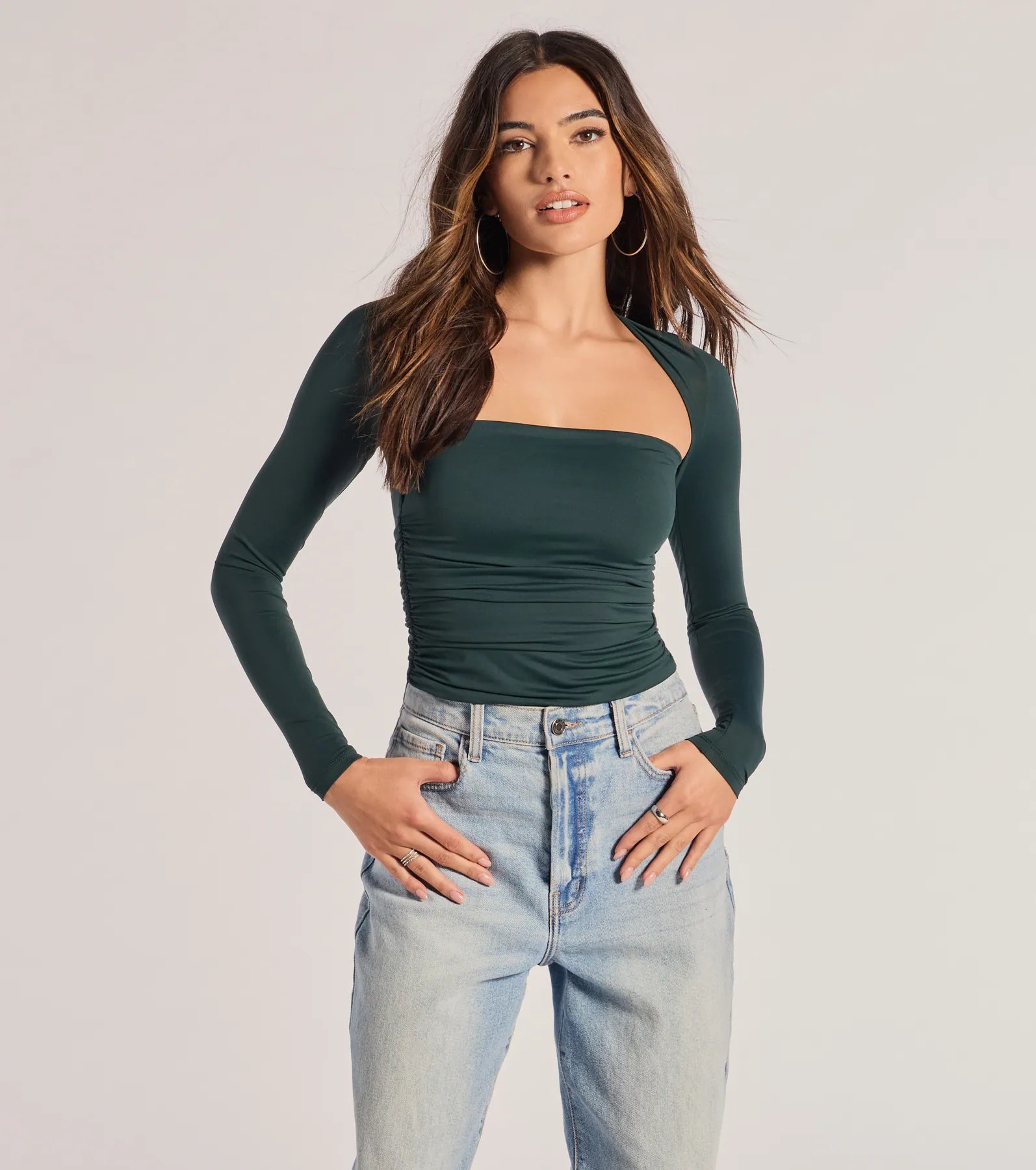 Effortlessly Chic Long Sleeve Ruched Top