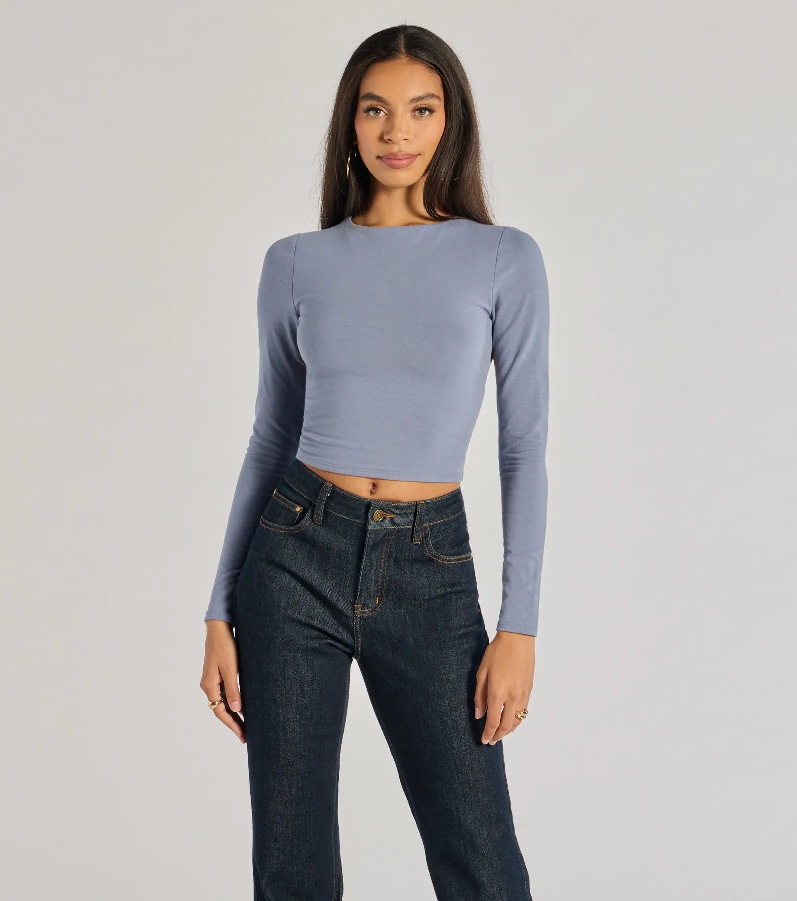 Elevated Staple Open Back Long Sleeve Top