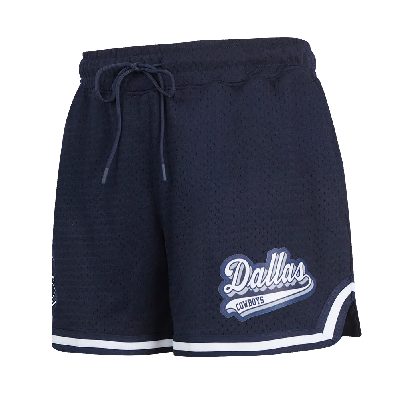 NFL DALLAS COWBOYS SCRIPT TAIL WOMEN'S MESH TAPE SHORT (MIDNIGHT NAVY)