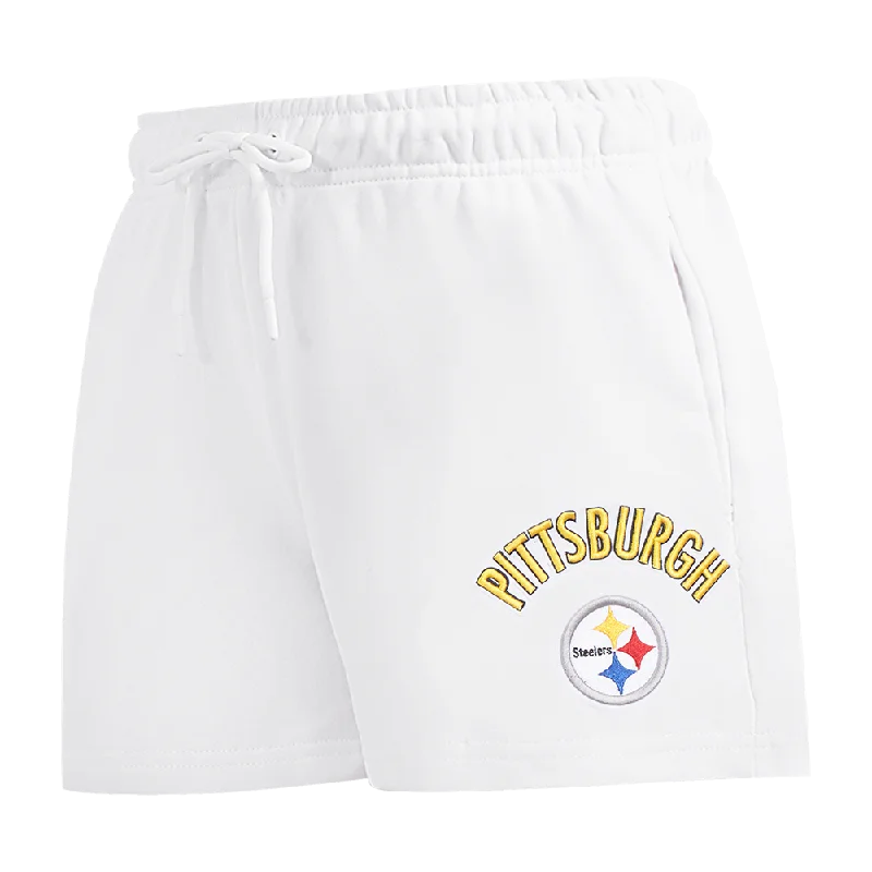 NFL PITTSBURGH STEELERS CLASSIC WOMEN'S FLC SHORT (WHITE)