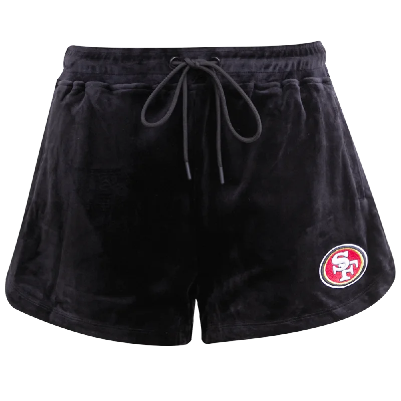 NFL SAN FRANCISCO 49ERS CLASSIC WOMEN'S VELOUR SHORT (BLACK)