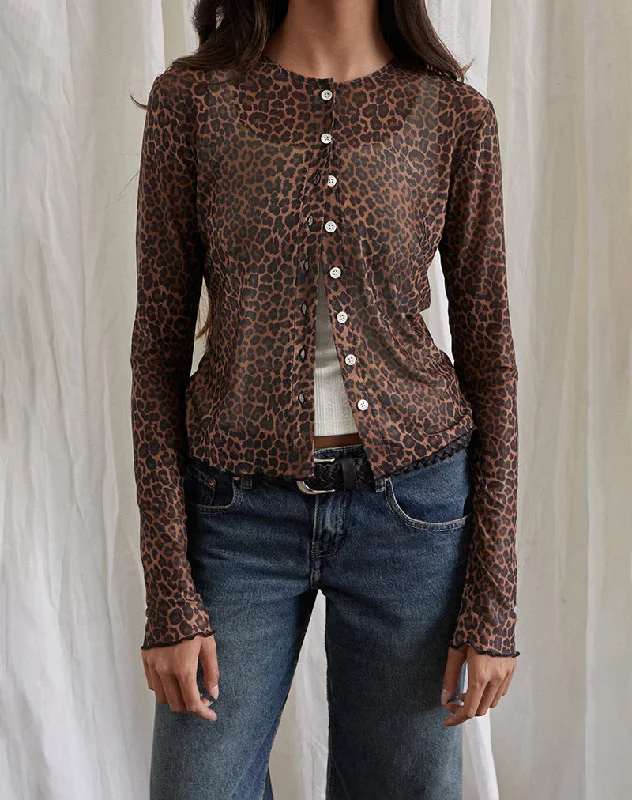 Versatile Comfort Kahula Shirt in Mesh Rar Leopard
