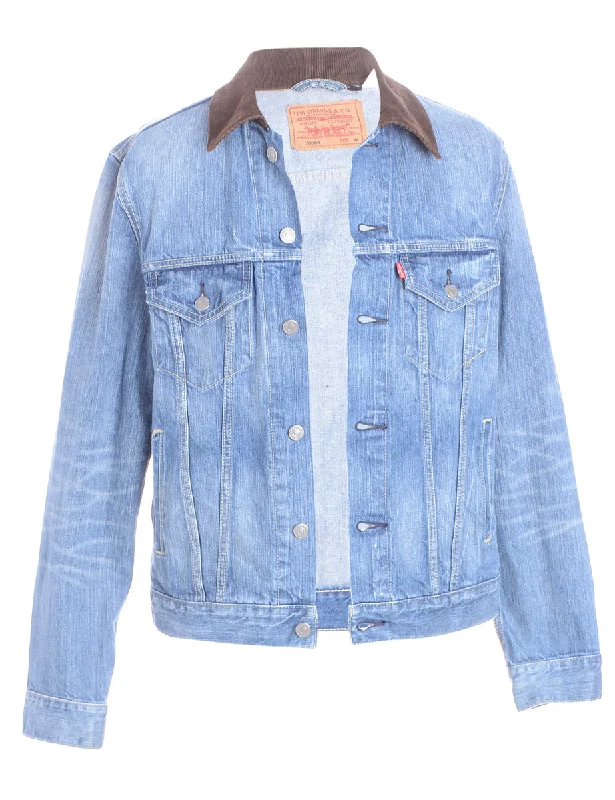 Reworked Brice Cord Collar Denim Jacket