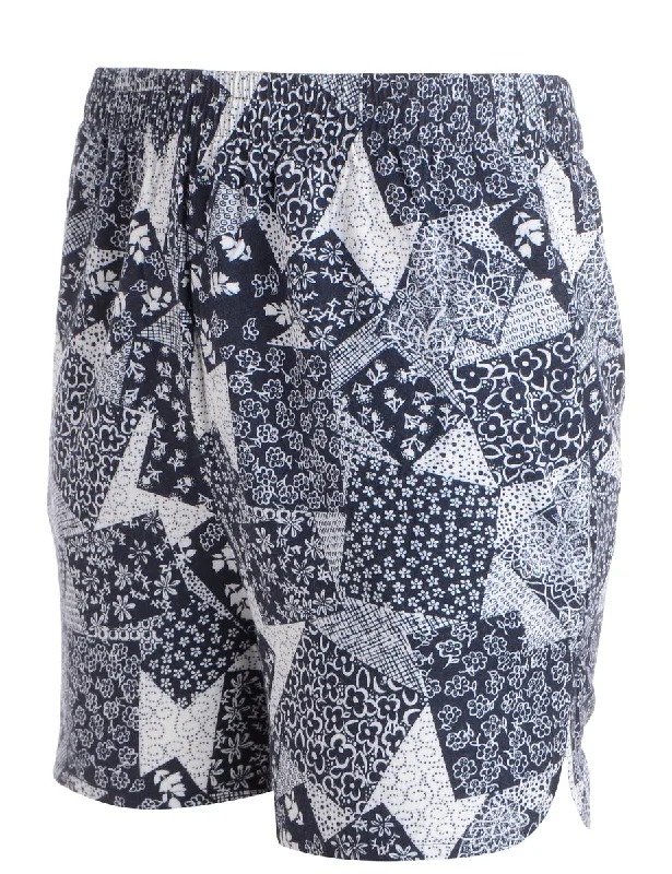 Reworked Curved Hem Floral Pattern Summer Shorts - W24