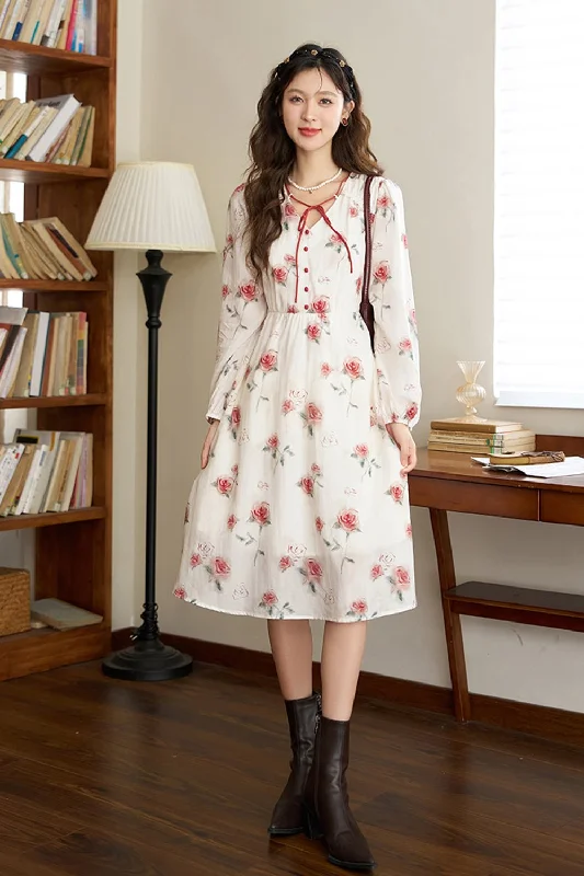 Romantic Data Floral Maxi Dress for Women