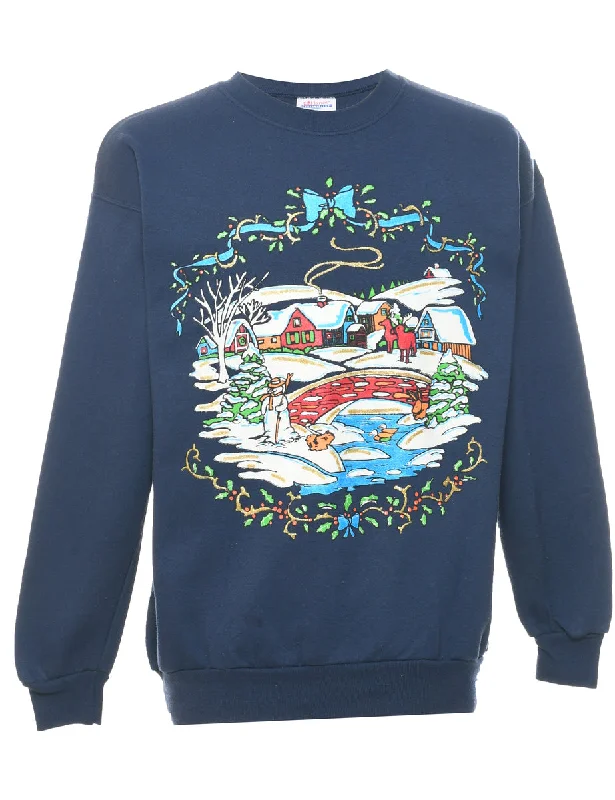 Diamond Series Navy Christmas Sweatshirt - M