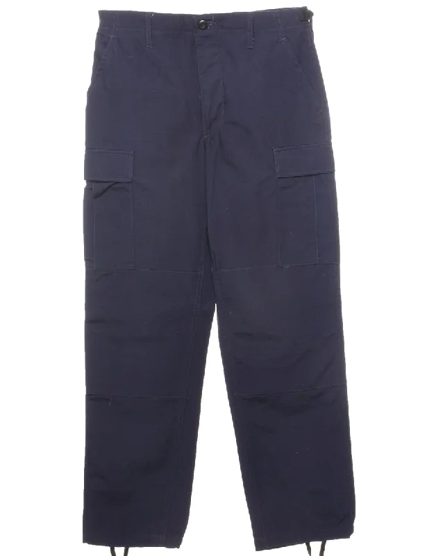 High-end Design Navy Classic Cargo Trousers - W31 L31