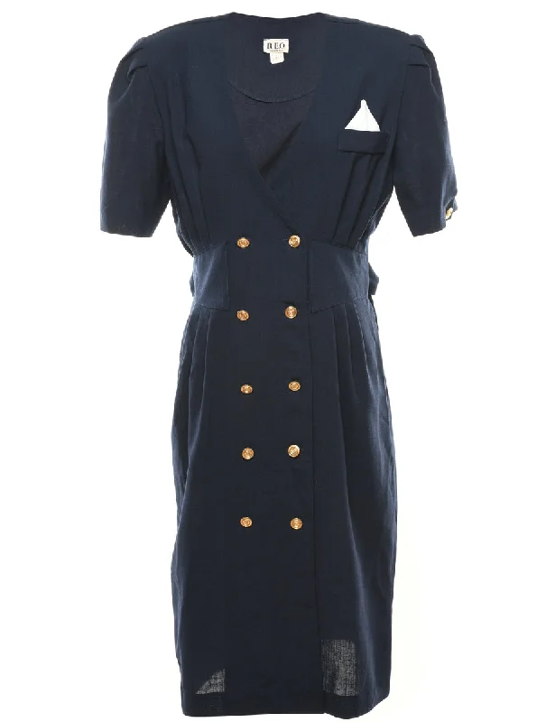 Spiritual Vitality Navy Coat Dress - L