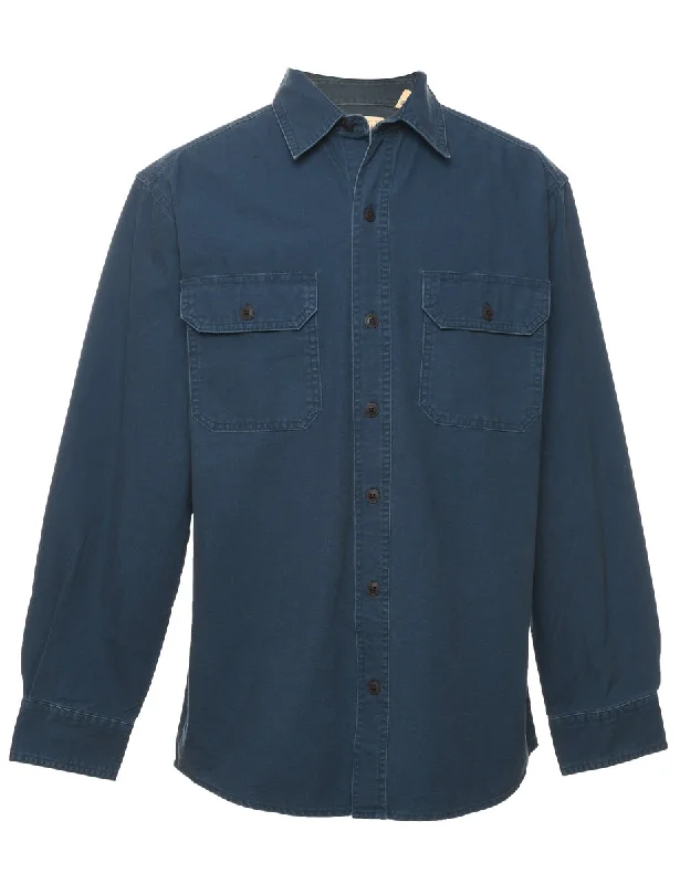 Sports Fashion Navy Denim Shirt - M