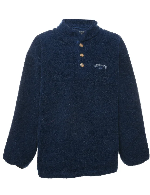 Must-have For Autumn And Winter Navy Fleece Sweatshirt - L