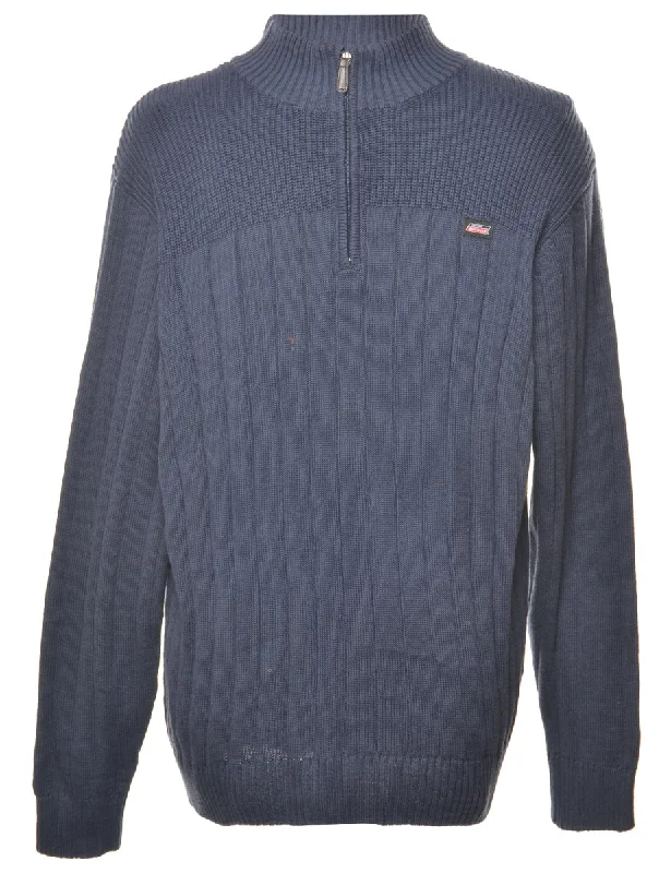 Cozy Chic Navy Polo Neck Jumper - XL
