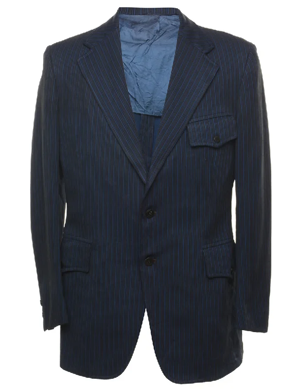 Everyday Style Navy Striped Classic Blazer - M