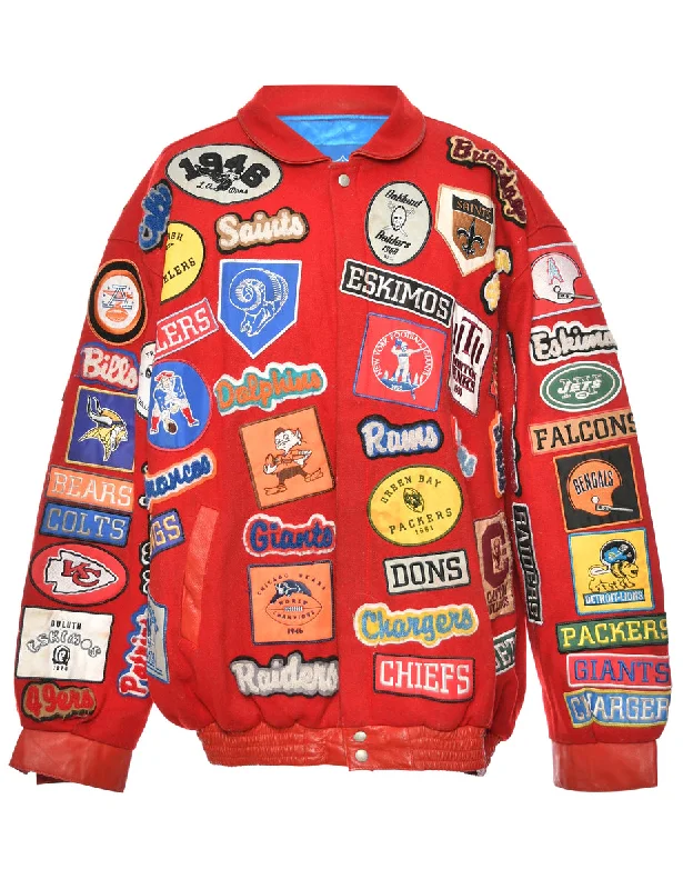 Chic Comfort Wear NFL Appliqued Badge Collectors Jacket - L
